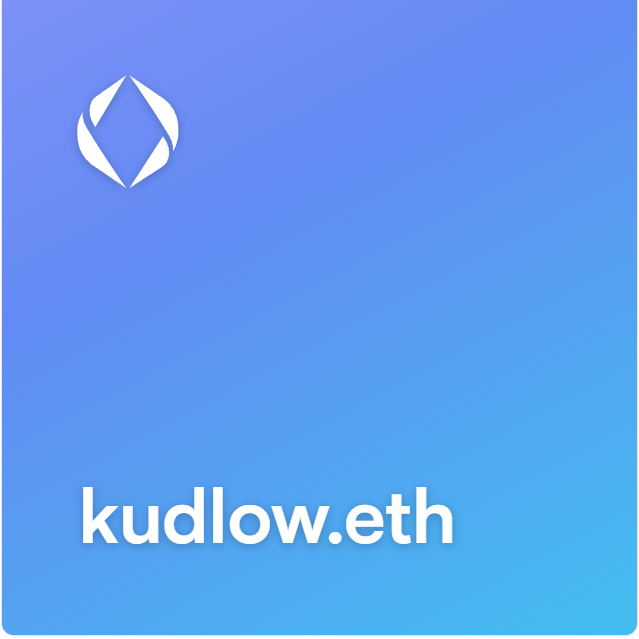 wheres969's tweet photo. Now available:  KUDLOW.ETH custom ENS name token.  Find this rare six-character ENS on OpenSea at:
https://t.co/indsxNX4Nt

@larry_kudlow @LarryKudlowShow #Kudlow #LarryKudlow https://t.co/vrkXwkyWjS