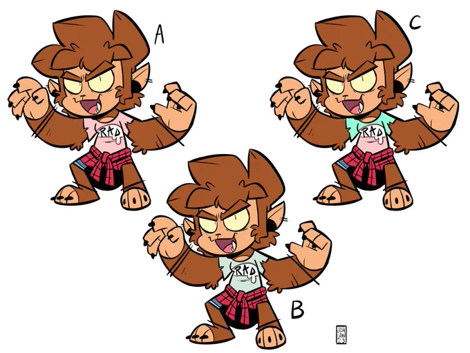 I am once again in need of audience help! I'm designing a new outfit for my werewolf OC, Mara. Which shirt do you guys like best? 