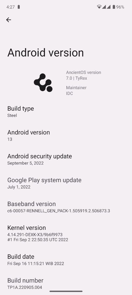 Ancient_Rom's tweet photo. The Restart process of every year has started again to add customisation to ancient rom based on Android 13 https://t.co/0qlFj05sQN