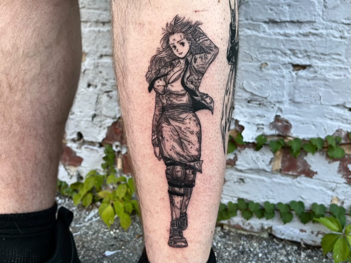 PochitAsh's tweet photo. Got more work done on my leg piece recently, can’t wait to go back

#dorohedoro #ドロヘドロ https://t.co/no7AqaXmDd