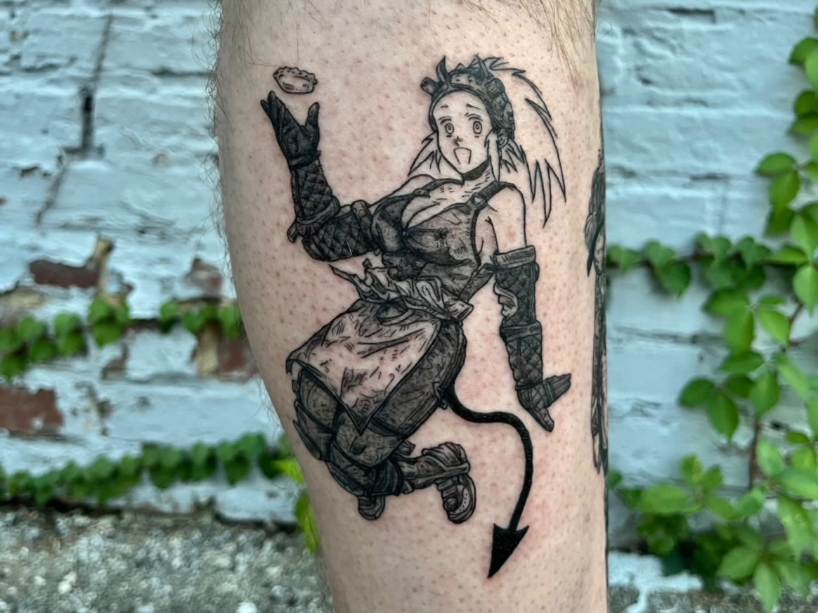 PochitAsh's tweet photo. Got more work done on my leg piece recently, can’t wait to go back

#dorohedoro #ドロヘドロ https://t.co/no7AqaXmDd