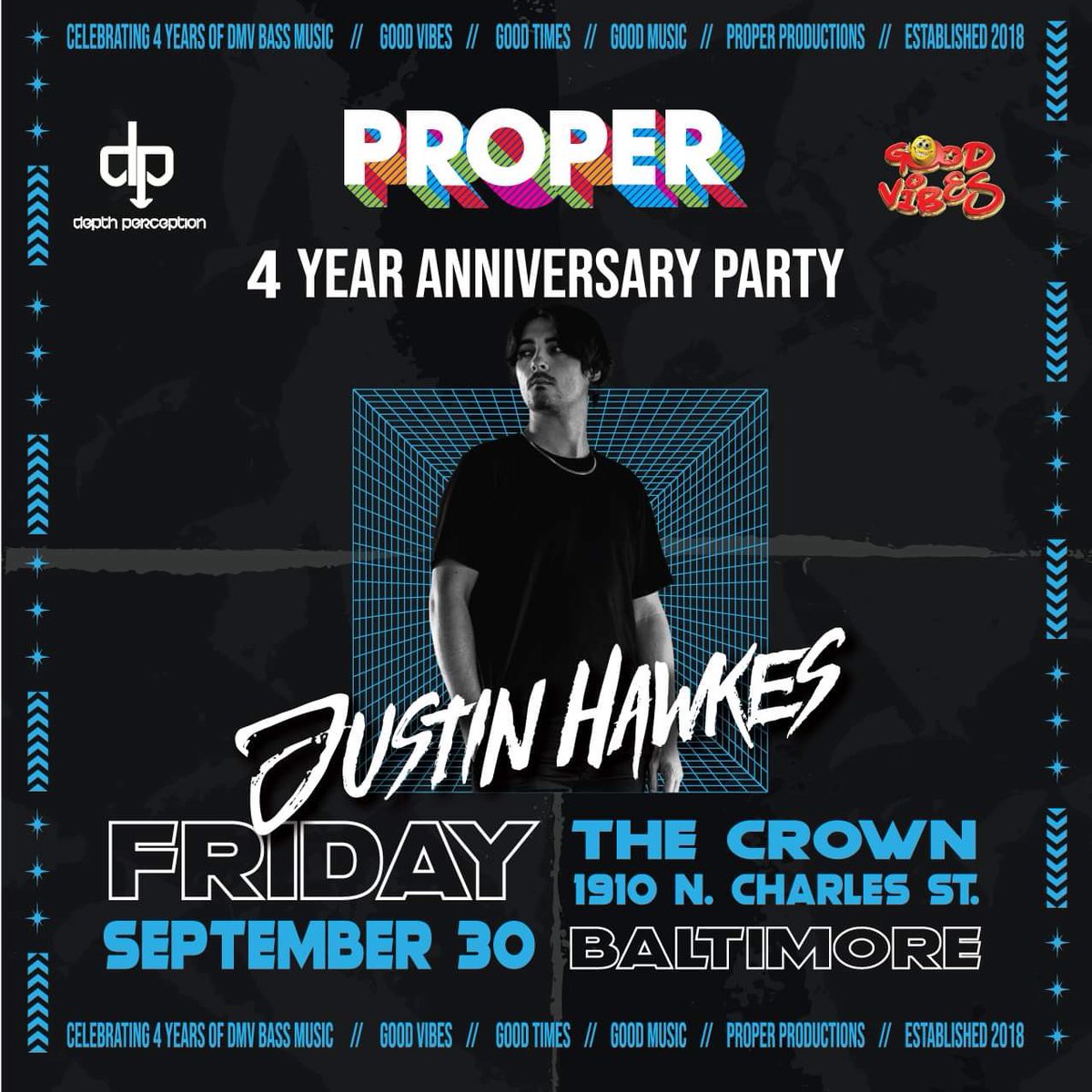 DPBmore's tweet image. ARTIST SPOTLIGHT!! 
@itsjustinhawkes is a Austin, Texas based drum and bass artist and we can’t wait to have this Virginia-born producer back in the DMV for the @properproductionsdc 4 Year Anniversary party later this month! 
Tickets in the comments below !
