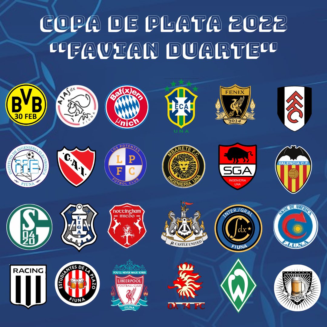 Presentamos de manera oficial los equipos participantes de la Copa De Plata 2022 denominado "Favian Duarte" 🕊 en honor al que en vida fuere funcionario y miembro del equipo de Funcionarios FC #COF2022 #CEI2022