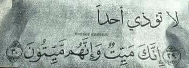 لا تؤذي أحداً  " إِنَك مَيِتُ وَ إنَّهُم ميِتُونَ "