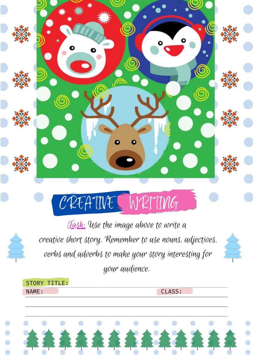 NKNarasimhan1's tweet photo. Excited to share the latest addition to my #etsy shop: Creative Story Writing Activity- Merry Xmas https://t.co/dvzxqgw8f1 #blue #backtoschool #red #xmas #merryxmas #activity #children #school #creativestory https://t.co/QfLyUzJeGj