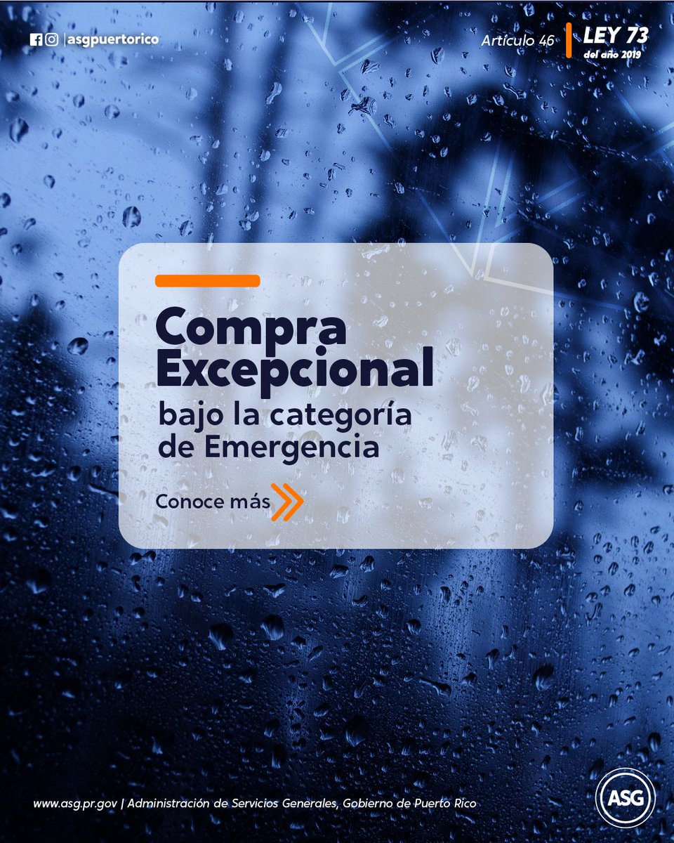 ASGPUERTORICO's tweet photo. #ASGInforma: Conoce los tres datos importantes que suceden cuando el #Gobierno realiza compras durante una #emergencia o #desastre.
#TormentaFiona #Protegete #informate https://t.co/FxrOK29mvt