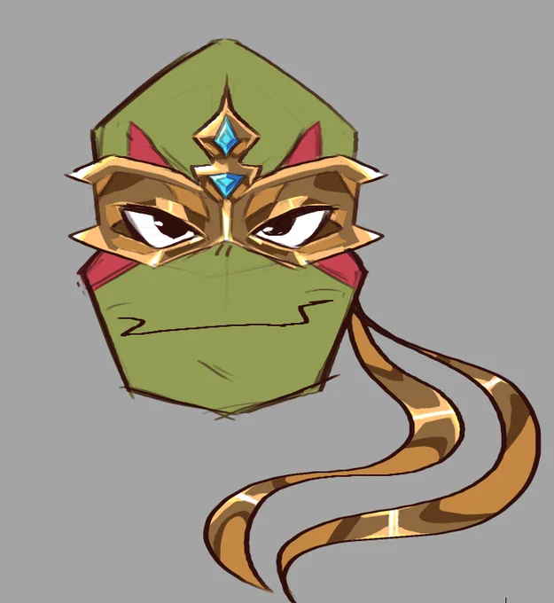 #WIP #UnpauseRiseoftheTMNT #saverottmnt  maybe finally finalized leo's gold mask design teehee 