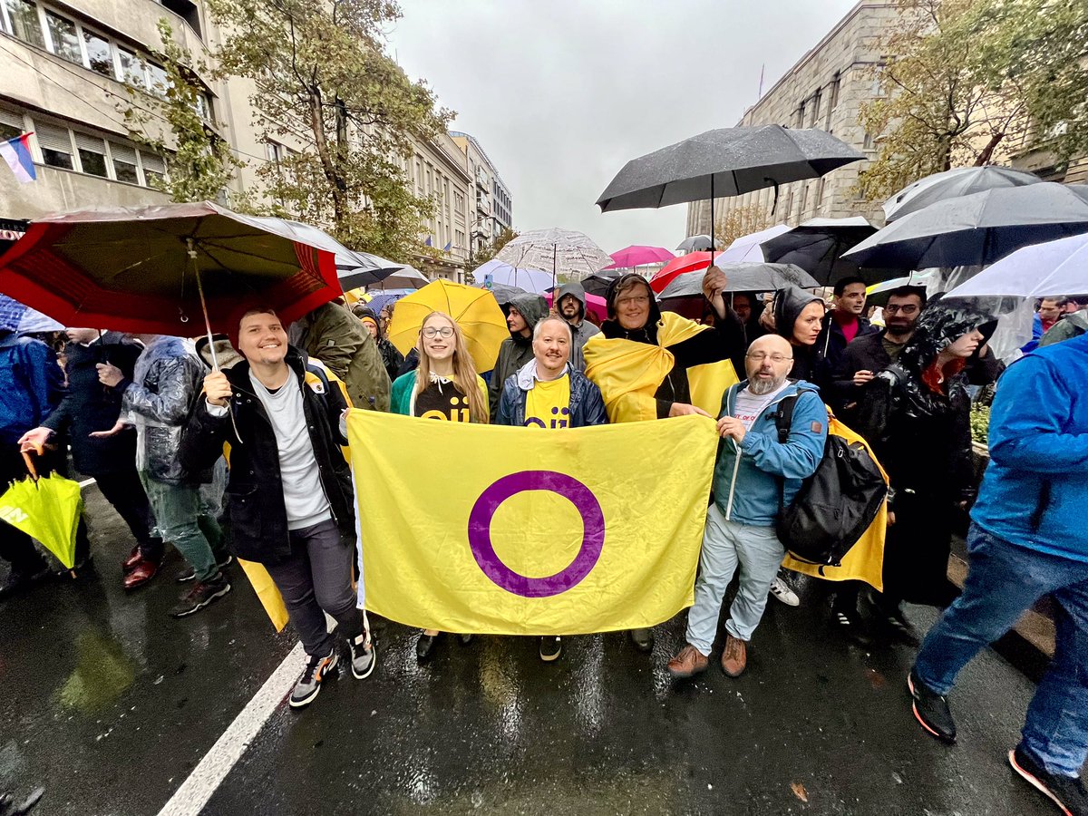 We walked! ✊🦄🌈  So happy and honored to take part in the #EuroPride2022 in Belgrade. Thanks to the organizers @belgradepride and to our local #intersex colleagues! 💛💜💛