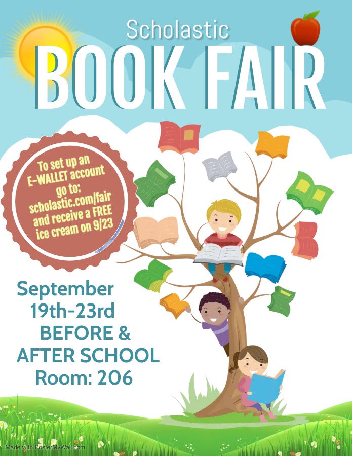 Happy Saturday Rohr 😁

We are on minimum day schedule (8:15am-1:00pm) all next week due to Parent-Teacher Conferences. 

Please join us before and after school for the Scholastic Book Fair 📚