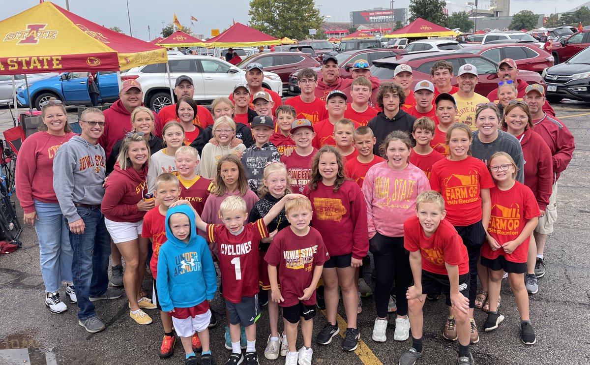 butlercy's tweet image. ISU Farm Op Reunion today. 46 past, present and future Cyclones strong!  #CyclONEnation