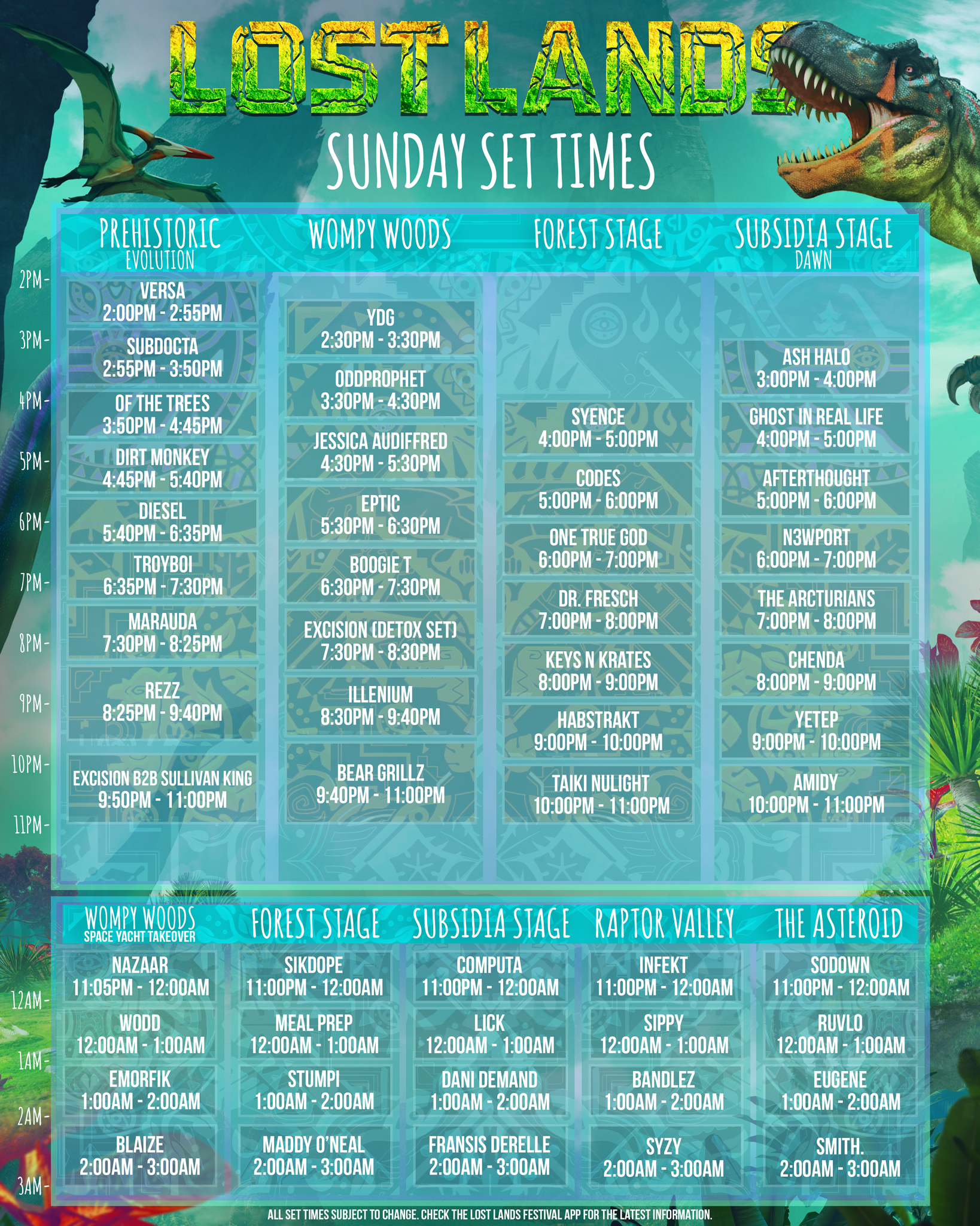 Lost Lands schedule