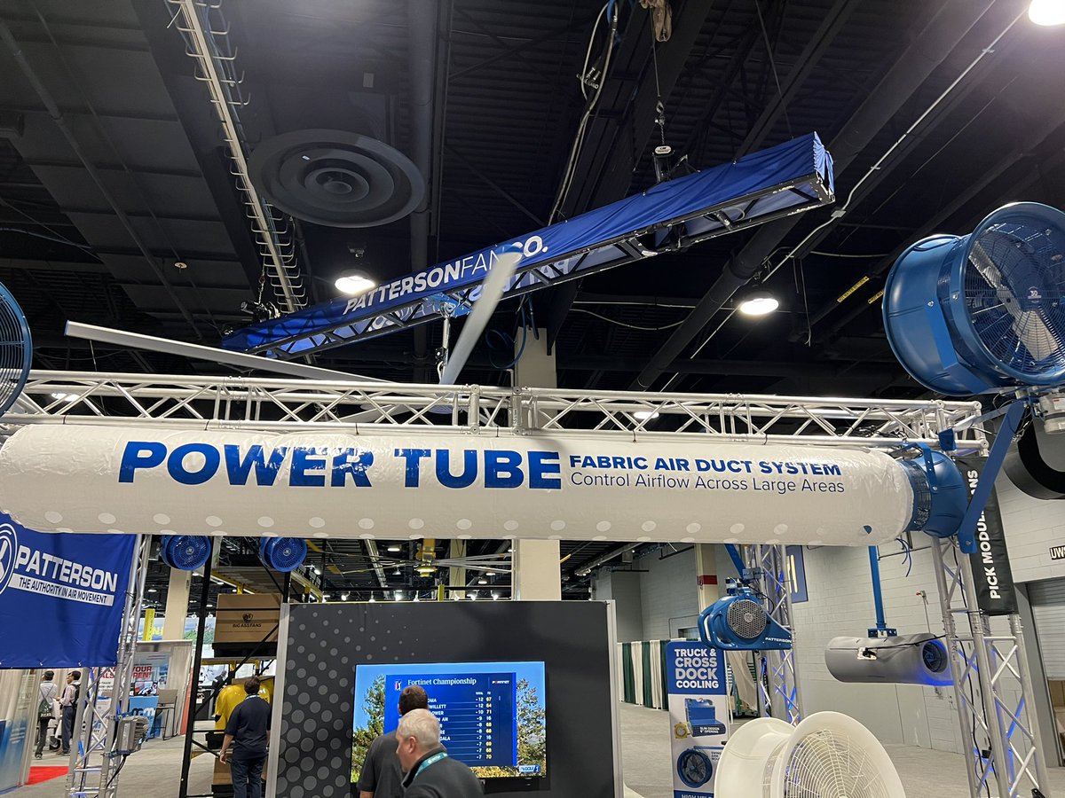 nuclear94's tweet photo. #imts2022 #pattersonFan with power tube fabric air duct system @PattersonFanCo https://t.co/O4HmMC9htQ
