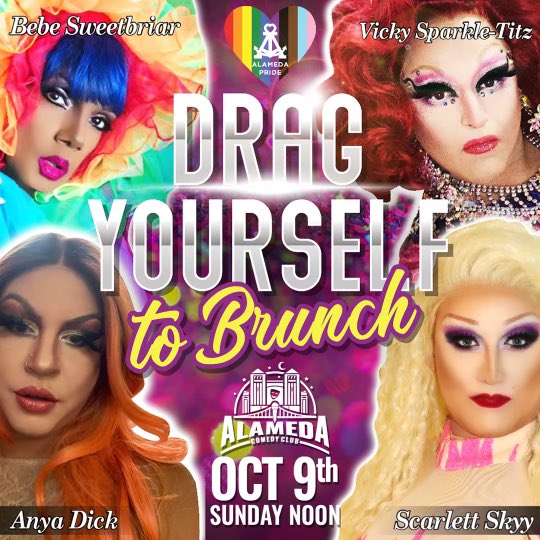 AlamedaPride's tweet photo. 🥂🌈🪩🍳🥓🥂🌈🪩🍳🥓 https://t.co/NuBfghc15N