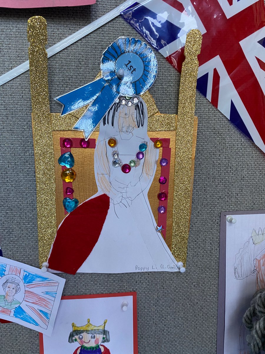MartonAcademy's tweet photo. Last week at The Marton Academy, we held a special assembly to celebrate the amazing life of Queen Elizabeth II. 
Our Marton Museum stands proud, which currently holds the children’s work based around the Queens Jubilee. https://t.co/AlE6PYYW9d
