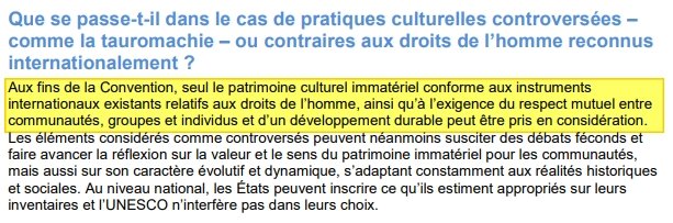 LiseTemple's tweet photo. Voici la preuve que #UNESCO ne reconnaît PAS la #corrida comme culture, quoi que prétende #UVTF.
https://t.co/AtL5lt99L6, p.15
@BeziersColbac @Anticorrida @AllianceEthique
@CaronAymericoff @CRAC_Europe @ygeshors
@HenryJeanServat @FBB_PorteParole @Bastet3413 @L214 @mareebasse https://t.co/6ARAKjjvH6