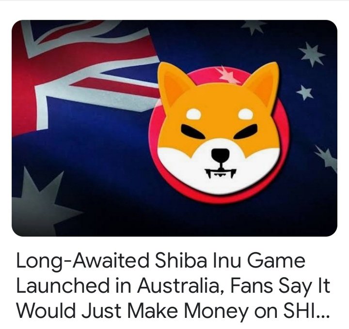 AdilMalik76's tweet photo. Finally Shiba launch Game in Australia.  Good luck SHIB 👍 https://t.co/e9lVFI8Mge