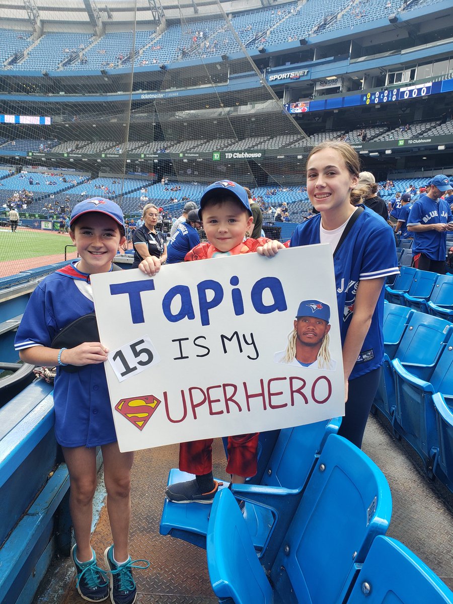 mildmayman's tweet photo. Big Tapia fan here!  #BlueJays #superheroday @BlueJays https://t.co/RKCWTHGInT