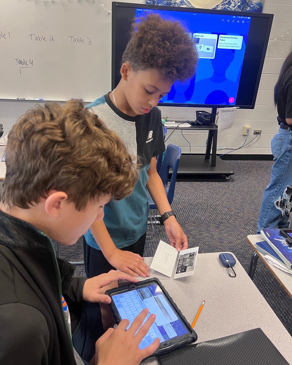 8th grade ELA students in Ms. Mohan &amp; Mrs. Garrity's class reviewed their vocabulary words with finding definitions that best matched their picture of a word and culminated with a padlet activity explaining their answers. Learning is fun! <a href="/GrissomPatriots/">Grissom Patriots</a> 
#KirbyONE40