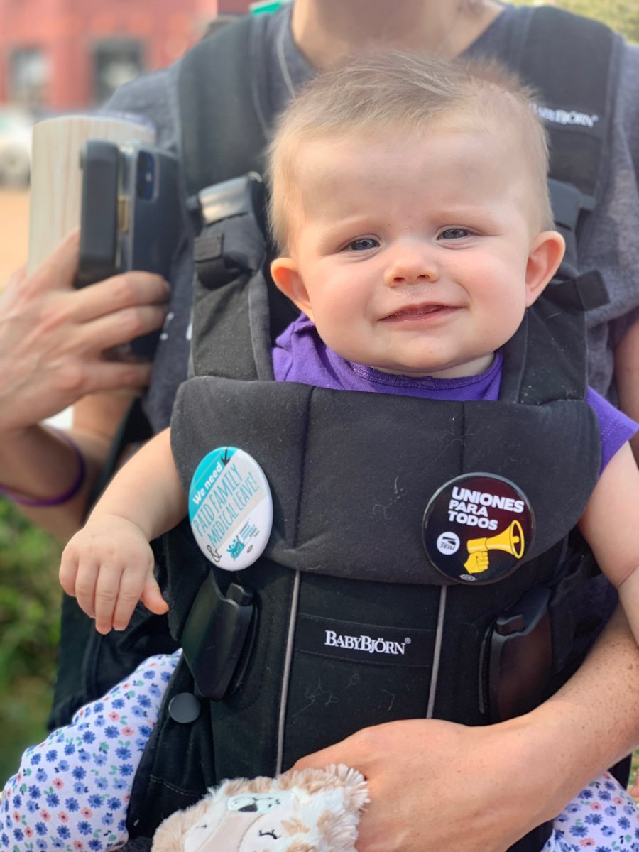 kristinahagen's tweet photo. Kaia had a great time with her Labor friends & family friendly champions today at Abner Clay Park, rallying with @SEIUVA512 for #UnionsForAll and #PaidLeave! #CareIsEssential #BabysFirstRally https://t.co/KUP0fM8Zdj