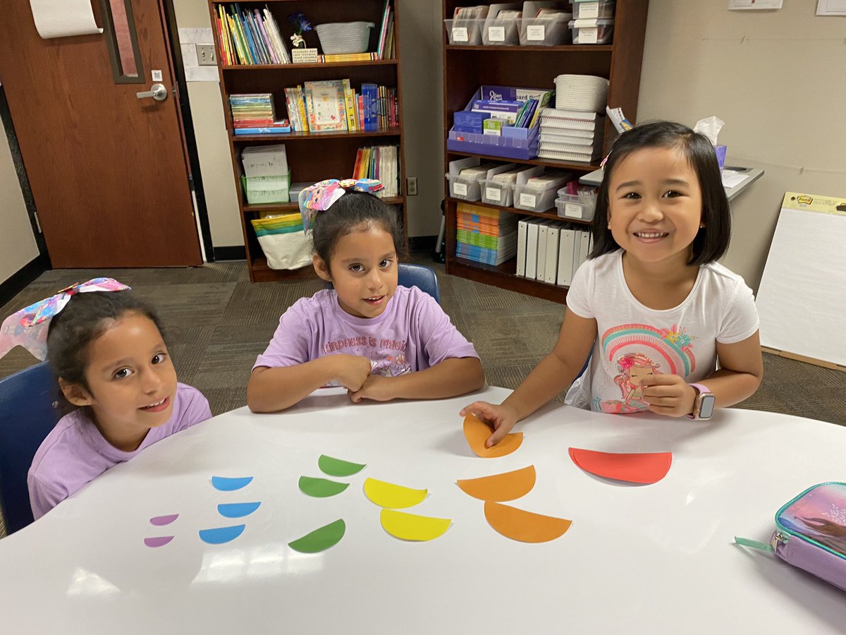 MrsRush_5's tweet photo. The cutest explorers you ever did see! Identifying and labeling colors around the room. 🌈 https://t.co/UrizKXiBmw