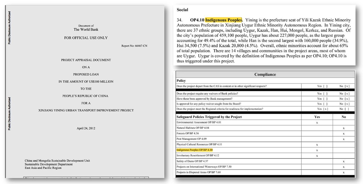 EasternTurki's tweet photo. 2008 to 2009 UHRP / UAA / WUC advocated for Uyghurs to be classified as “indigenous peoples”. 2012 China uses that to borrow money from World Bank for its colonial project in East Turkistan https://t.co/w3vroBb9nX