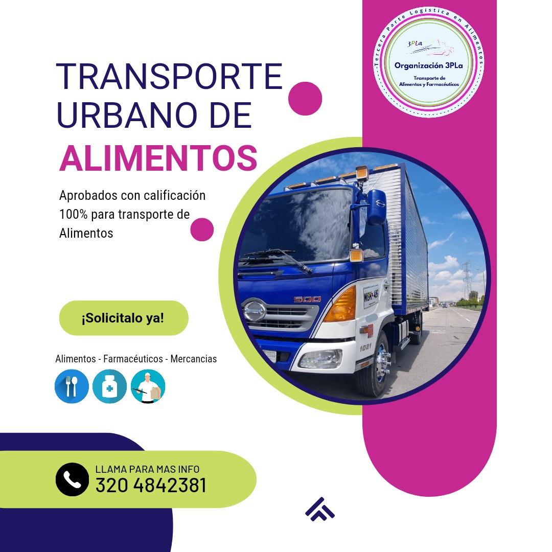 3plaL's tweet photo. Transporte urbano de mercancías, Alimentos y farmacéuticos
Aprobados con calificación 100% secretaria salud Bogotá para transporte de Alimentos.
#TransporteDeAlimentos #TransporteDeCarga #TransporteDeMercancías #TransporteDeFarmacéuticos #LogisticaDeAlimentos #acarreos #logística https://t.co/p0c4PP9Tw8