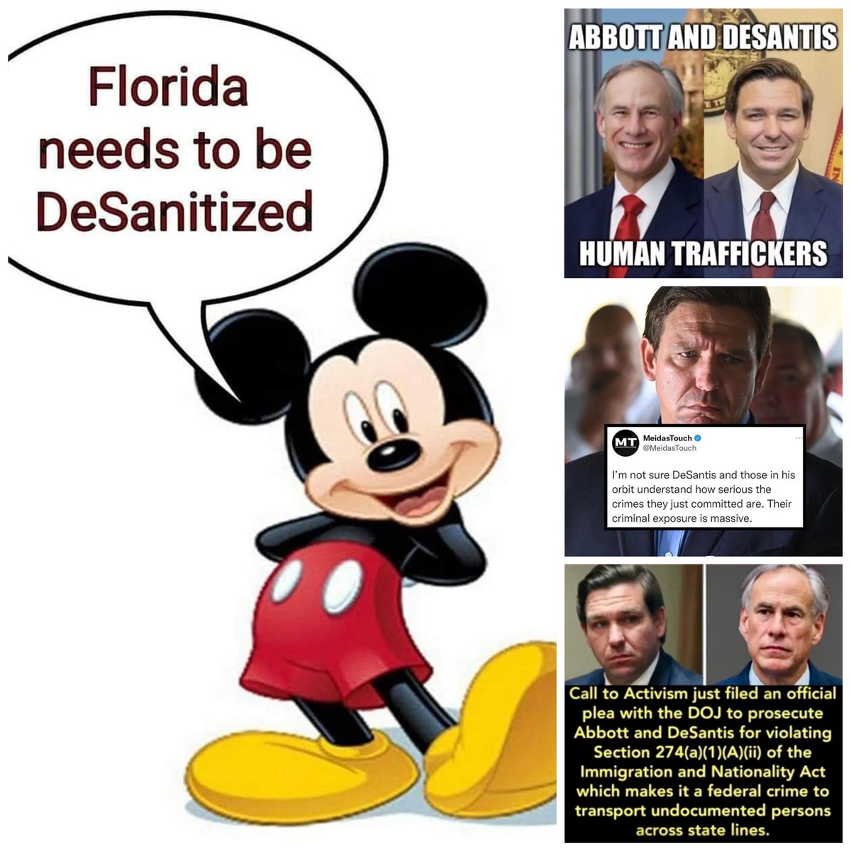Solrac214Solrac's tweet photo. Abbott & DeSantis are evil enemies of the state. Vote them out! #TurnTexasBlue #TurnFloridaBlue #GregAbbottHumanTrafficker #GregAbbottFailedTexas #BetoforGovernor2022 #BetoForABetterTexas #BetoForTexas #DeSantisHumanTrafficker #DeSantisDestroysFlorida #CharlieCristForGovernor https://t.co/sYcraIS8X2