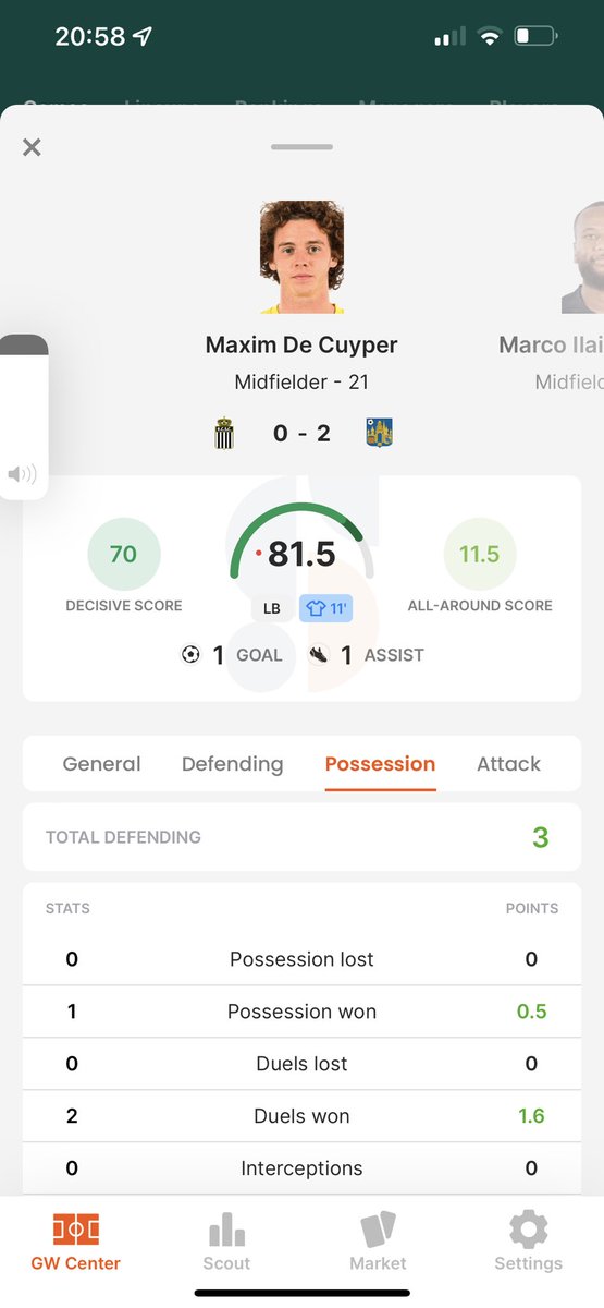 KaiserSor's tweet photo. On en parle du petit génie ! 81 en 11 minutes ! Sort d’un 100 la semaine dernière !! #sorare #ducuyper #westerloo 🔥🔥🔥🔥🔥 https://t.co/G1p1DIdX0K
