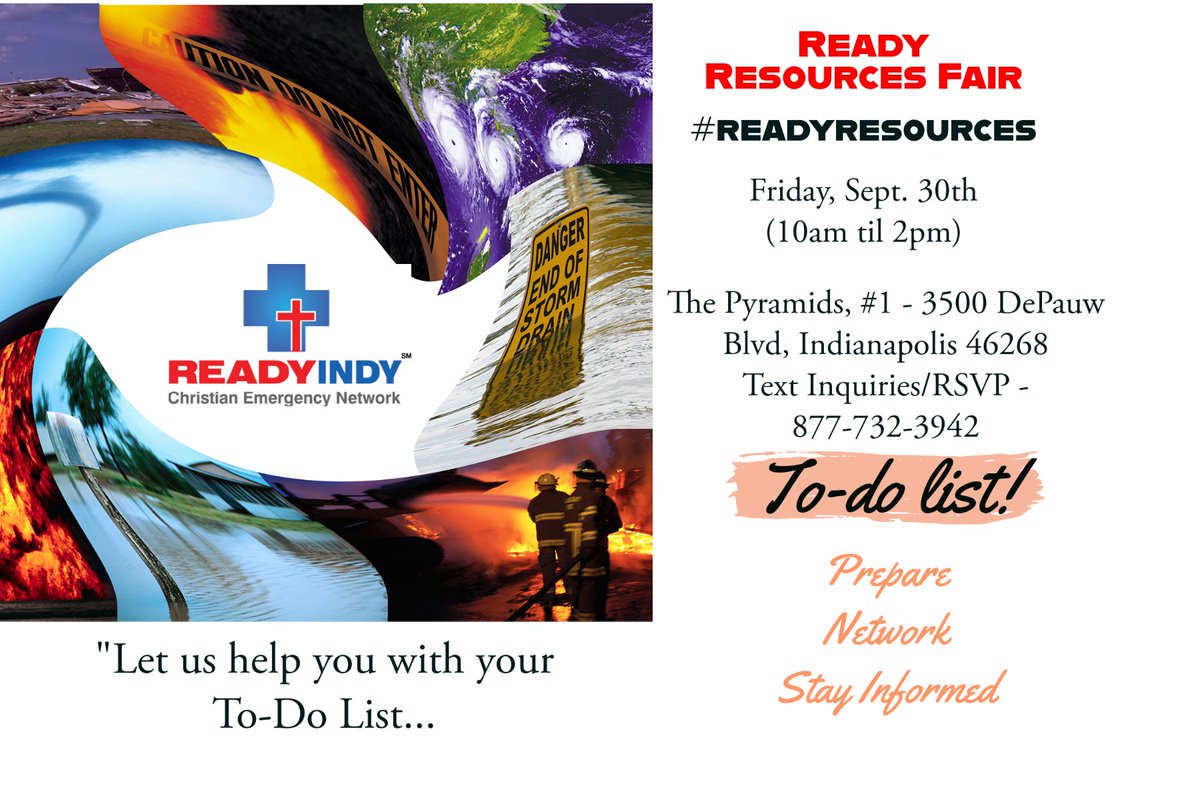 ReadyIndy's tweet photo. Friday, September 30th... 
at the Pyramids... 

#ReadyResources Fair

Come on out. Join us. Let’s reconnect, eat, learn, network and stay informed.  RSVP so we can get an appx count for lunch.

https://t.co/b5KReCVmmM https://t.co/fJZ1rudprN