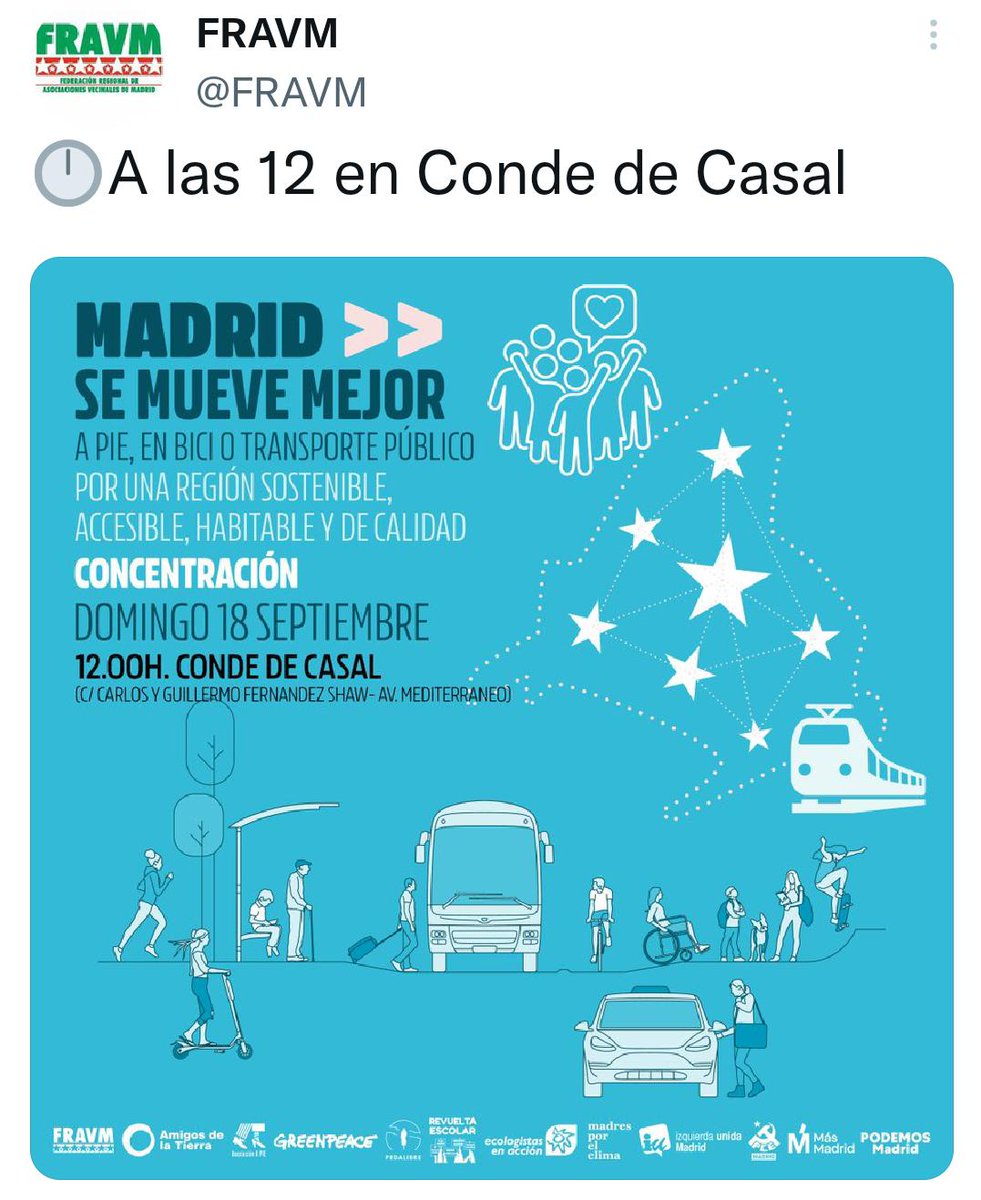 @tiendasdelmetro @redautonomos @plateriatenoch @psacera @2793dbb17d66406 @AitorPerosanz @abrazopartio @PSOEMCiudad @PodemosCMadrid @tito_morano @IU_Madrid Me sumo a esta convocatoria a la que se han sumado ya mis compañeras/os de @tiendasdelmetro y @redautonomos

A las 12 del mediodia participaré en la concentración en Conde Casal en el distrito de #Retiro ,que es el distrito donde vivo.