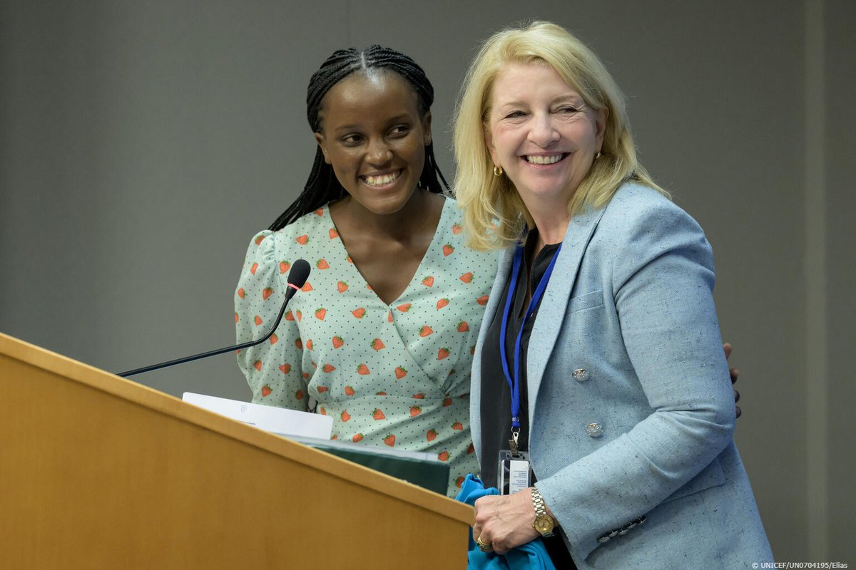 “To all the youth climate activists out there, we’re honored to work alongside you to drive inclusive climate action.” @unicefchief during the introduction of @vanessa_vash as our newest Goodwill Ambassador earlier this week. #UNGA
