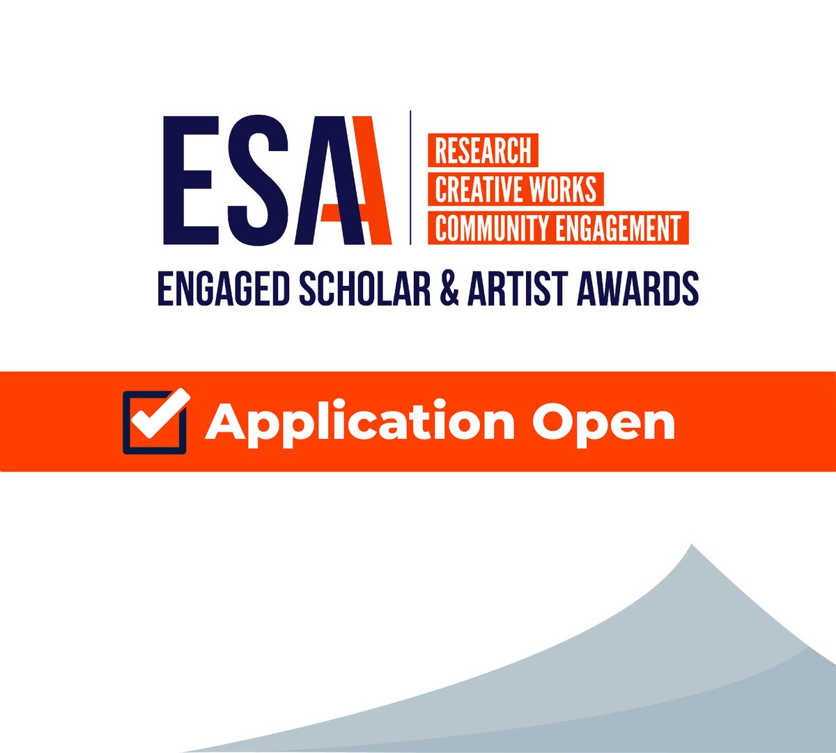 engagedUTRGV's tweet photo. The Engaged Scholar and Artist Awards provide you with the opportunity to fund original academic research, creative works, and community engagement projects. Apply to the ESAA at https://t.co/jLkssbhjek https://t.co/sCRO7VDBVO