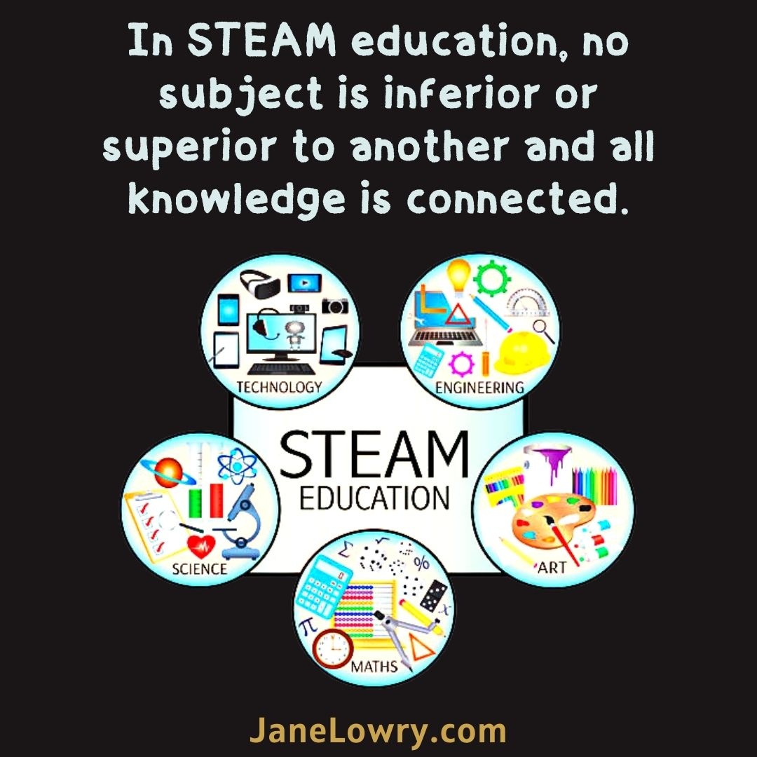LowryAuthor's tweet photo. In STEAM education, no subject is inferior or superior to another and all knowledge is connected.

KidsScience #STEMEducation #Education #Teachers #KidsBooks #KidsLit #STEM #STEAM #STEMSchools #STEAMSchools #JaneLowry https://t.co/x8oTWwxsBm