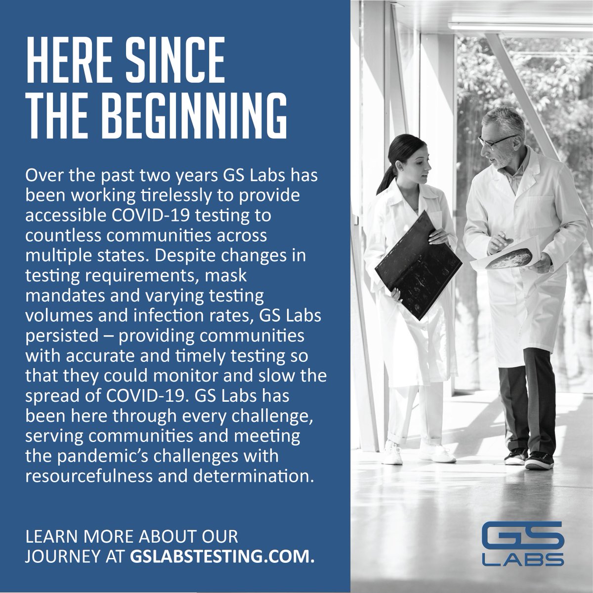 GSLabsTestingUS's tweet photo. GS Labs is proud to state that we have been here since the beginning of the COVID-19 pandemic to provide accessible COVID-19 testing to countless communities across multiple states. 💙

To learn more about our journey, visit our website. ⬇️
📲 https://t.co/uobcl2A1fU https://t.co/EDGufvrJra