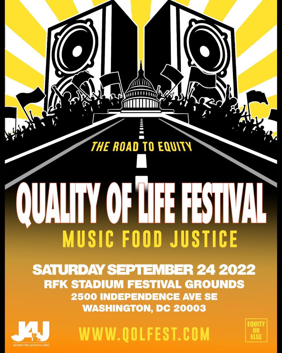 Party with us and connect on important issues facing our communities across the country! Next Saturday, September 24th is the Equity Or Else Quality Of Life Festival at RFK Stadium in DC! bit.ly/blmas_eoe22