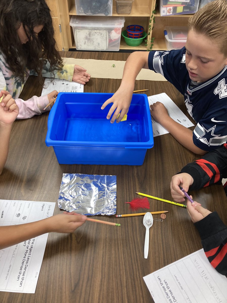 ssosa88's tweet photo. Our density lab was engaging and fun. We were excited to go to the science lab and see if items would sink or float. @NISDFranklinES https://t.co/OhDdExuffa