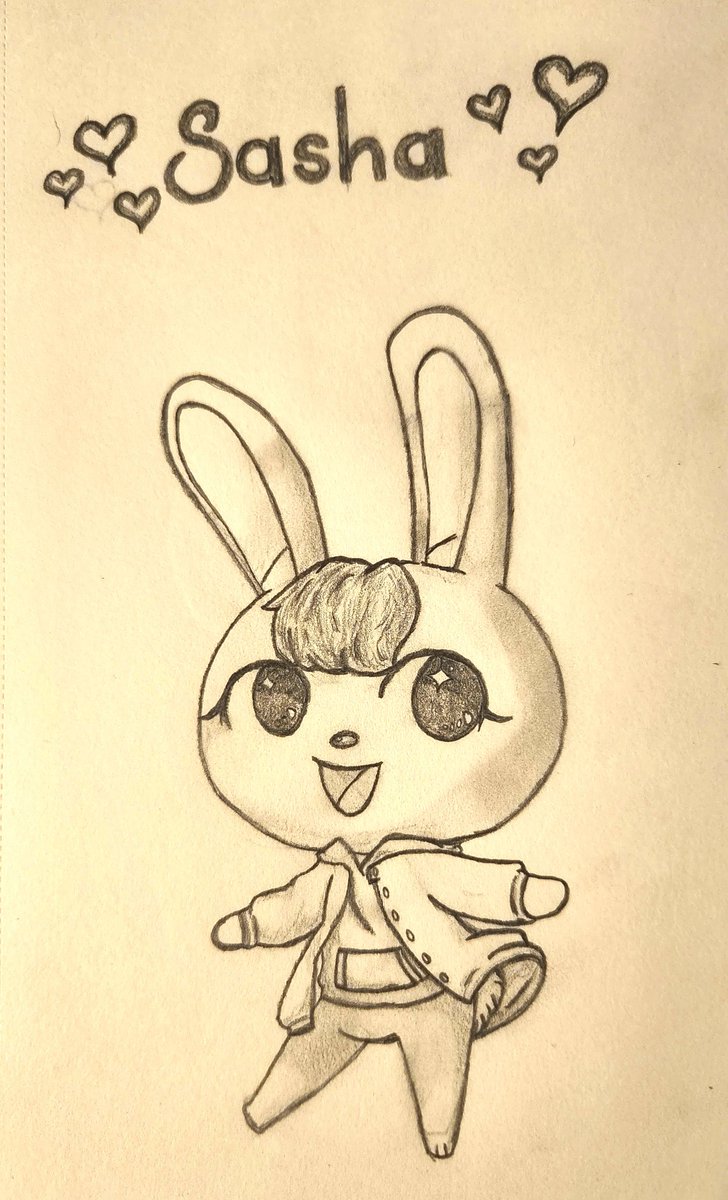 PoppaPercACNH's tweet photo. I drew Sasha to welcome her to my island. 🐇💚💙💛

#sashavillager #ACNH #AnimalCrossing #AnimalCrossingNewHorizons #drawing #sketchbook #bunny #Sasha #villager #dreamie #art https://t.co/TJJcAtGbkx