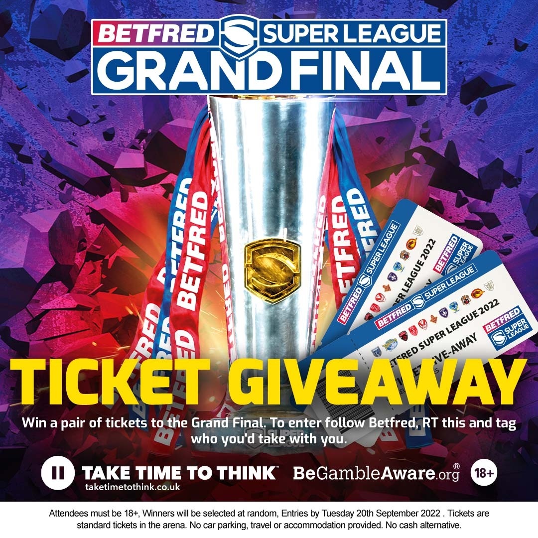 Fancy a trip to Old Trafford next weekend? 🏟

It's Saints v Rhinos in the 2022 #SuperLeague Grand Final 🏉

Follow us, RT this and tag who you'd bring along for a chance to win a pair of tickets! 🎟