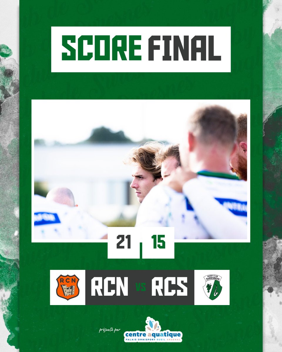 RCSuresnes's tweet photo. [ FIN DE MATCH 🏁] 

C’est terminé au Parc des Sports et de l’Amitié. Courte défaite de nos suresnois qui ont couru après le score toute la partie. Nos verts et noirs ramènent tout de même un bon point de bonus. 

#AllezSuresnes #VertsEtNoirs #National https://t.co/C8KTXet9wz