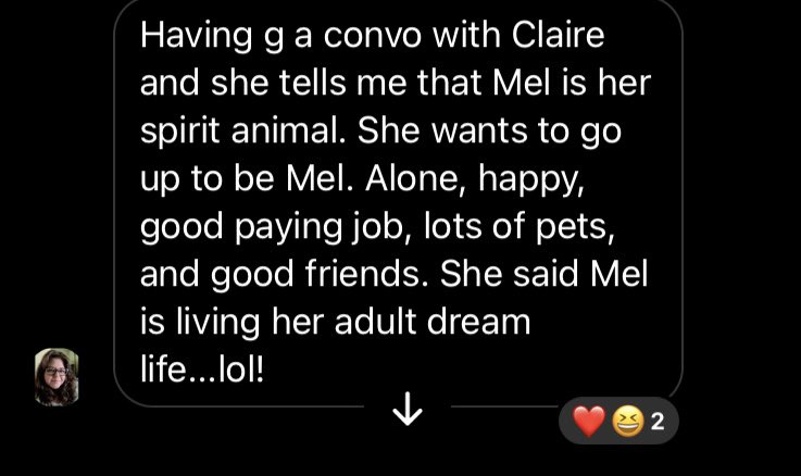 I feel like I’ve just reached some sort of spinster milestone with this comment from my friend’s 15yo daughter.