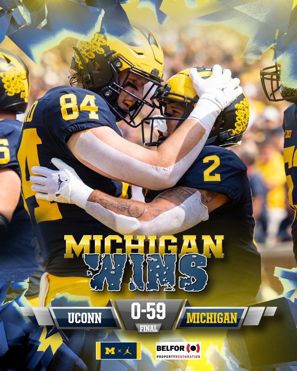 UMichFootball's tweet photo. Dominant victory.

#GoBlue https://t.co/15wKWogtll