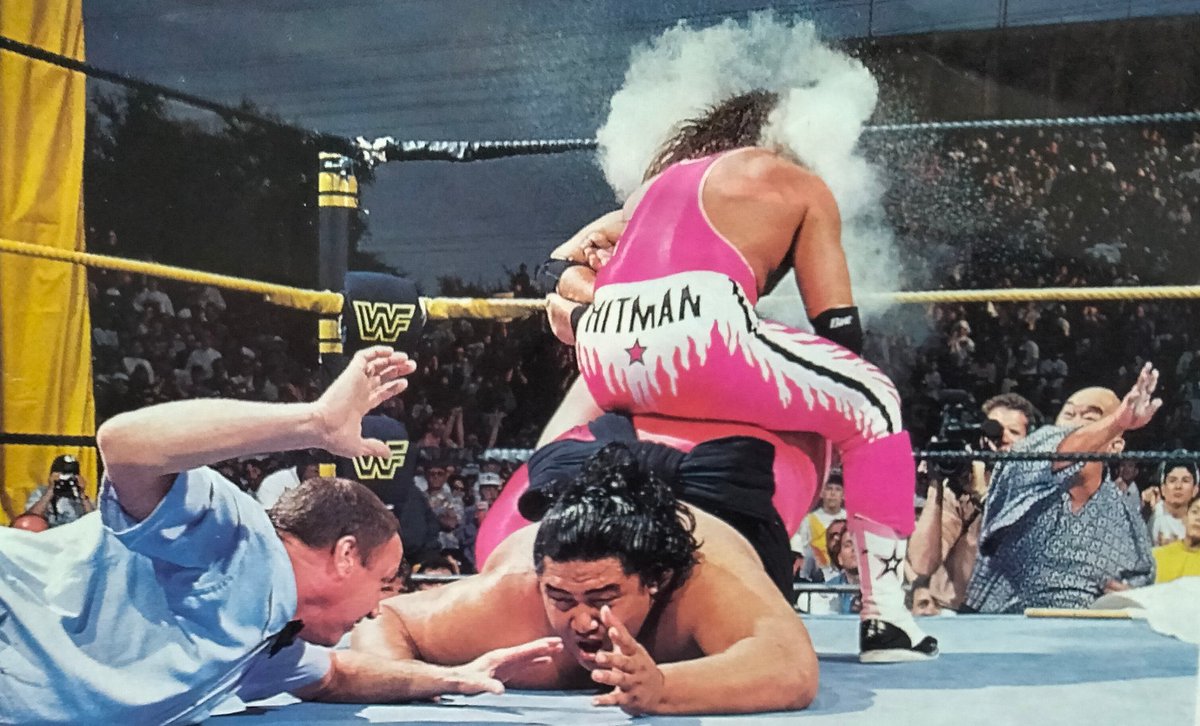 ShoneCold's tweet photo. #WrestleMania 9️⃣
Toga’s at the ready as my #RoadToWrestleMania continues with #WM9
#Yokozuna challenges @BretHart for the World Title after winning the 1993 #RoyalRumble
The #MegaManiacs go for the Tag Titles vs #MoneyInc &
@NativeTatanka vs @ShawnMichaels for the #IC Title https://t.co/kDrm8YPgqa