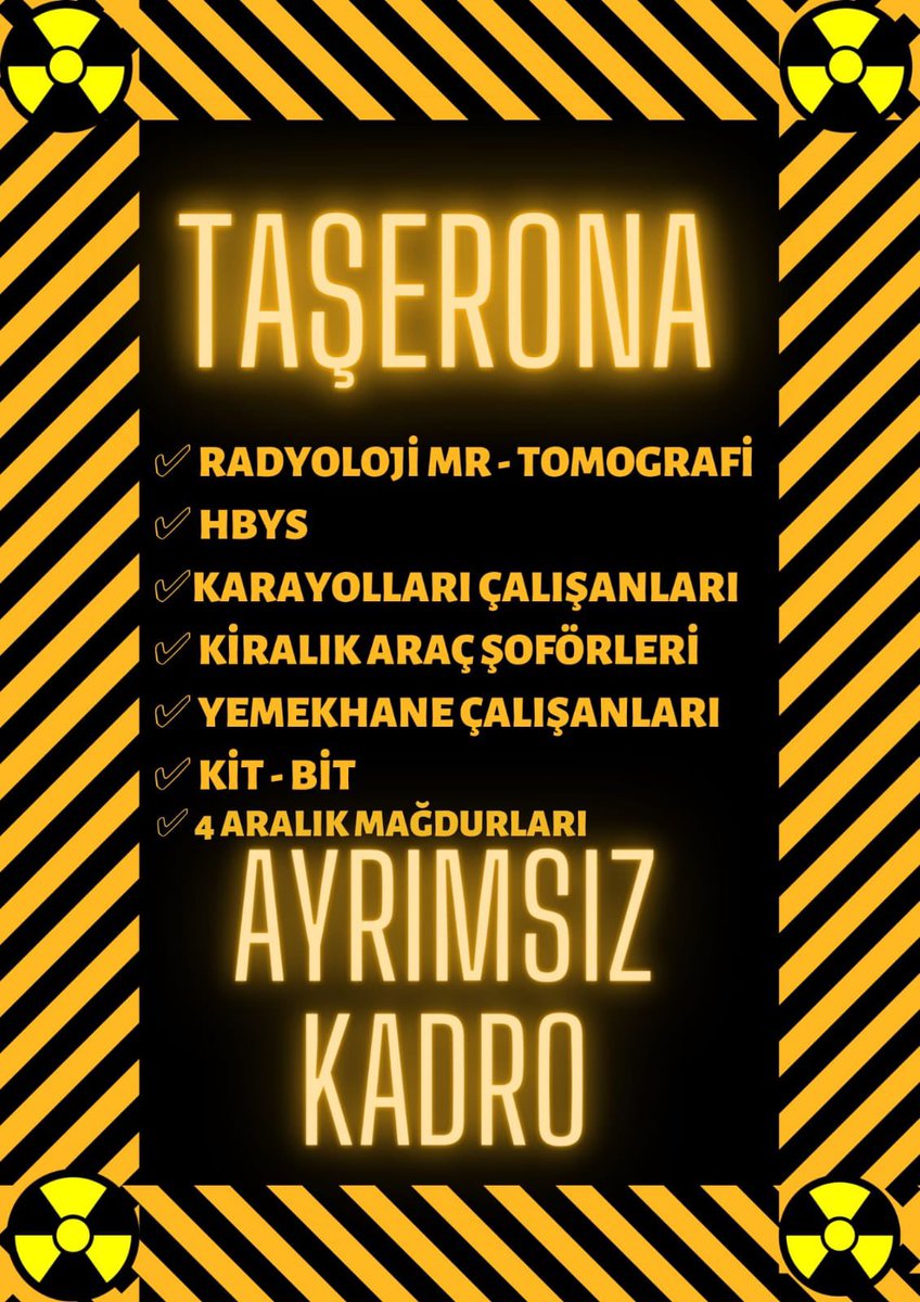 Taşeron işçiler kadrolu olsun ✔️@vedatbilgn @turkiskonf @csgbakanligi @akaraismailoglu @UABakanligi @Guvenlik_is @devletsert @omercagirici @FevziKARATAS8 @ozsagliksen @KOOPISSENDIKASI @Akparti #TümTaşeronaAyrımsızKadro