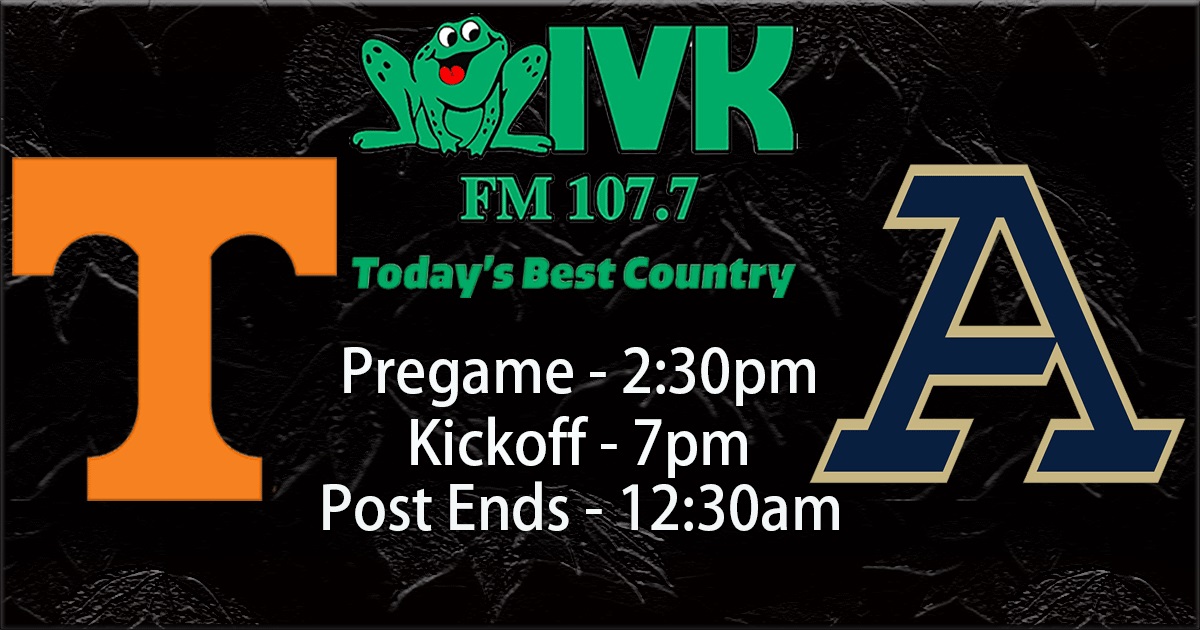 Wivk 107 7 on twitter it s game day the vols host the akron zips and