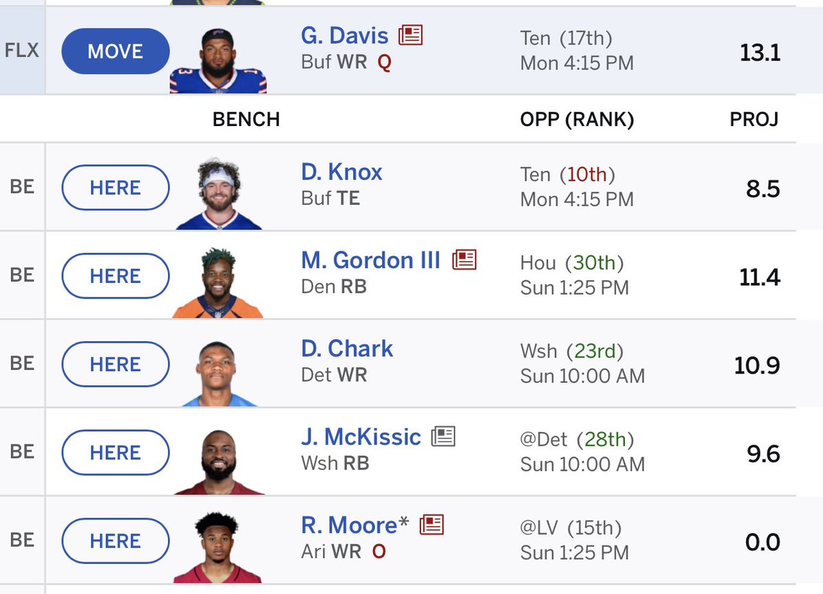 SOS who should I sub in for Davis for tomorrow?