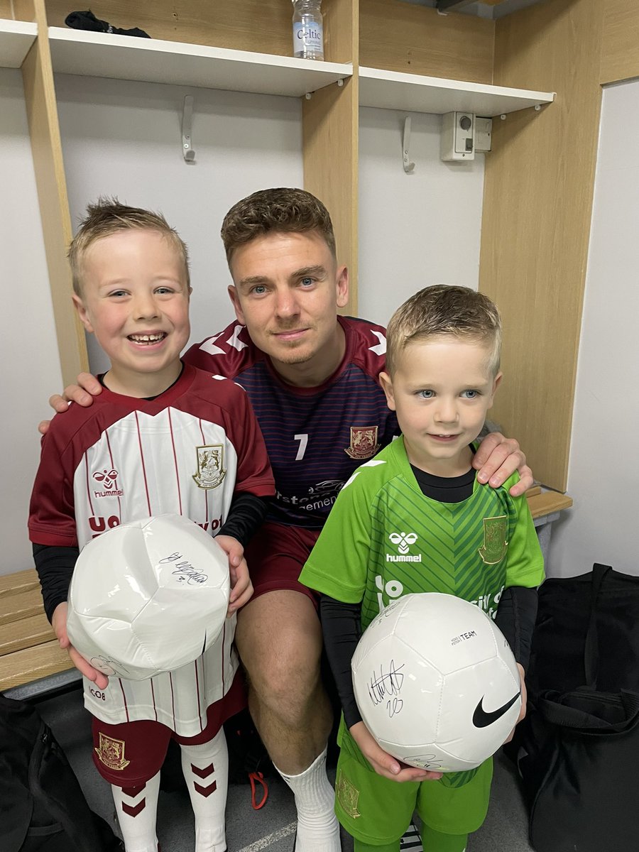 Masterson29's tweet photo. Big Thank you to @ntfc today,  the boys had a great day being Mascots, big thanks to @SamHoskins_14 and @LeeBurge01 for making the day amazing for them. Last seen re-acting the result !!! Thank again. https://t.co/F5C9k1iT0R