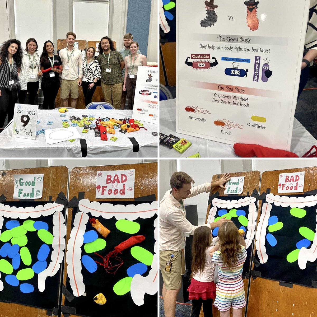 Mari_Byndloss's tweet photo. The Byndloss and Zhu (@Wenhan_Zhu1 ) labs teaching the kids about how our microbiota protects us against enteric pathogens at the @VI4Research #MEGAMicrobe Science outreach event. https://t.co/2MTdUocDCh