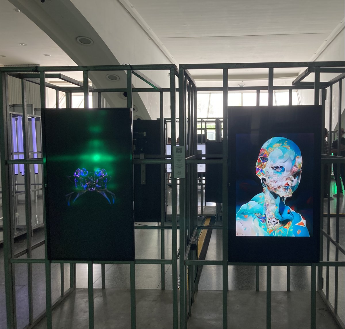 objktcom's tweet photo. Some NFTs were displayed on screens at the City of Arts and Science as part of the @nftshoweurope! 🔥

Today a few AI art pieces were presented! 

Discover them in this thread 🧵

This is in no particular order. https://t.co/6WQueP4gre