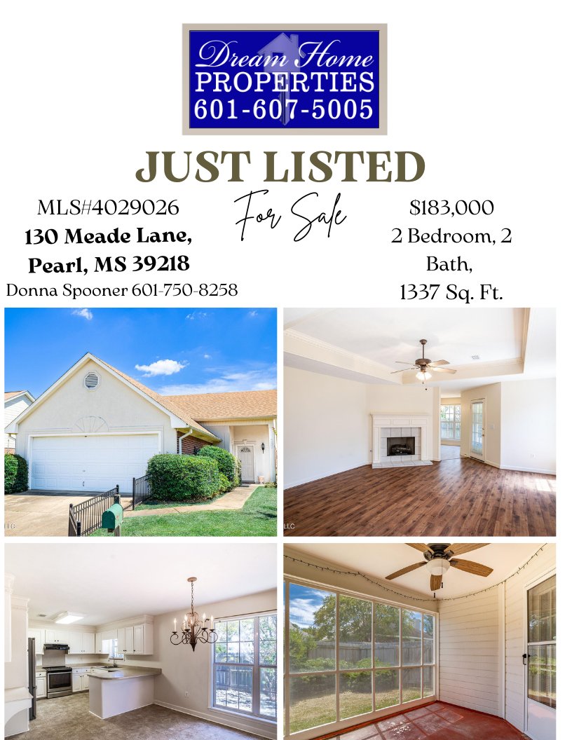 AlisciaHome's tweet photo. Just Listed! Dream Home Properties, 601-607-5005 https://t.co/kI7eU3dSVU