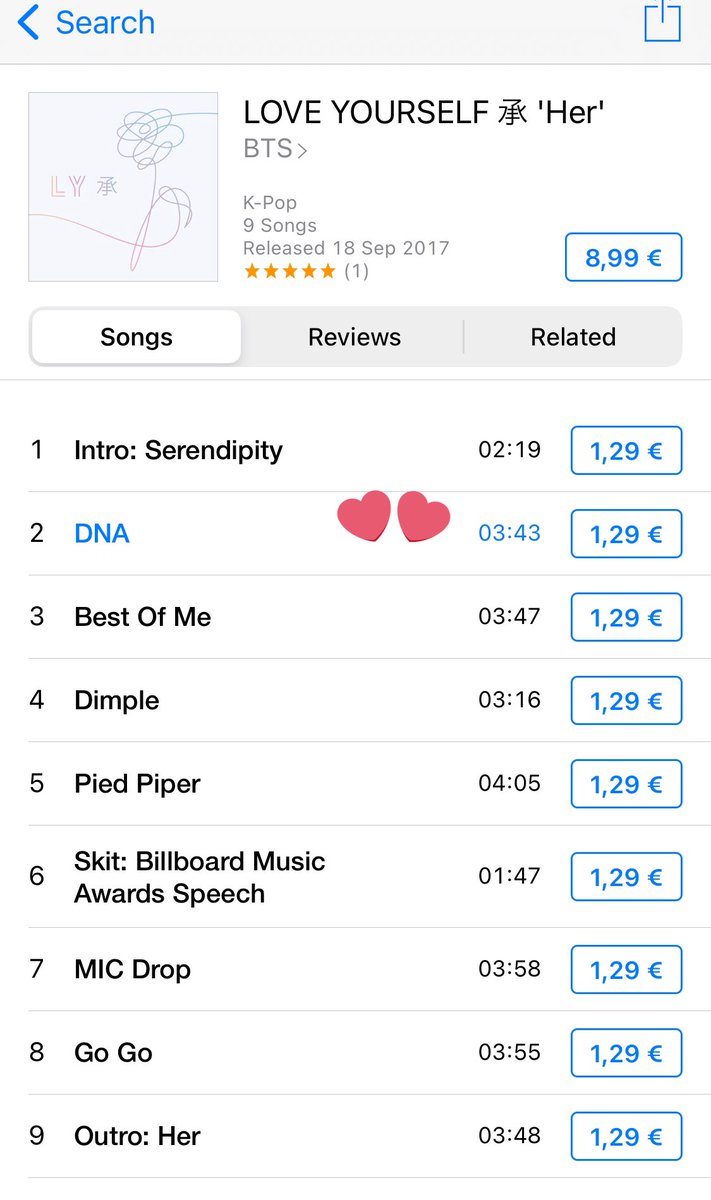 LetsBeGoodHuman's tweet photo. Opened a new Itunes account for this.
I’m going to go back, open another.
This is how you can do it on your desktop:
https://t.co/V9usAbqdN0
#5YearswithDNA #BTSDNA
Let’s chart it again, flex those fed-by-purple-blood muscles of ours. 💪🏻💜 https://t.co/2OJG2u7GyV